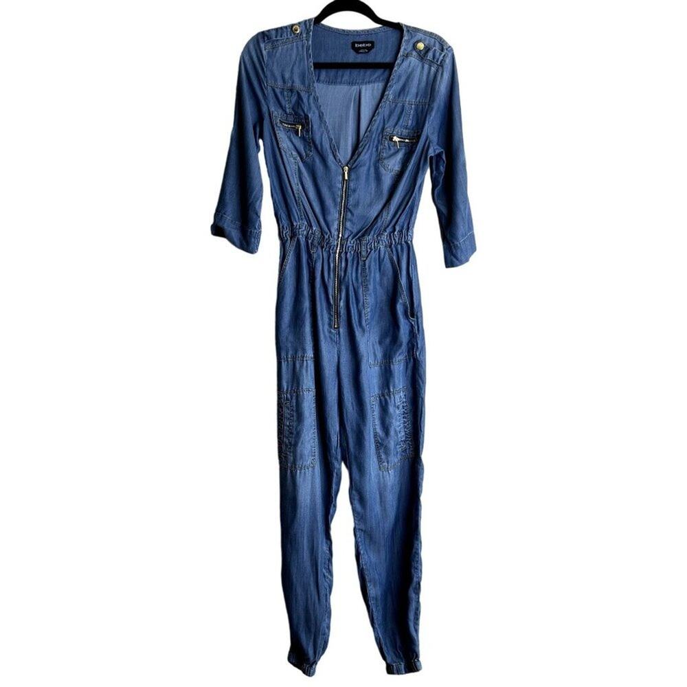Vintage Bebe Jumpsuit USA 90s Y2K One Piece Clubwear Women’s S M Black